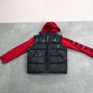 Jordan Boys' Hybrid Jacket Black & Red Size 4/5 New